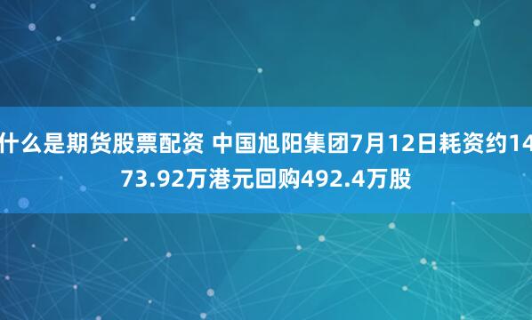 什么是期货股票配资 中国旭阳集团7月12日耗资约1473.92万港元回购492.4万股